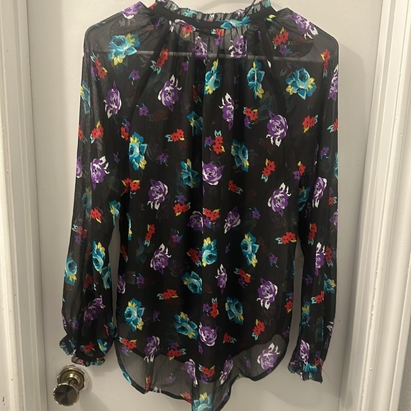 Elle Floral Long Sleeve Blouse Size XS - Picture 4 of 10